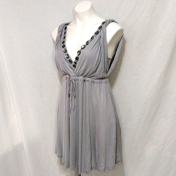 NWT BCBGMAXAZRIA Beaded Tunic Tank Top Mid-Thigh Casual Summer Dress Large - Picture 3 of 8